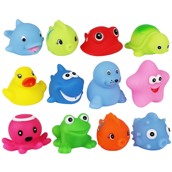Click N' Play Assorted Colorful Bath Squirters (12 Pack)