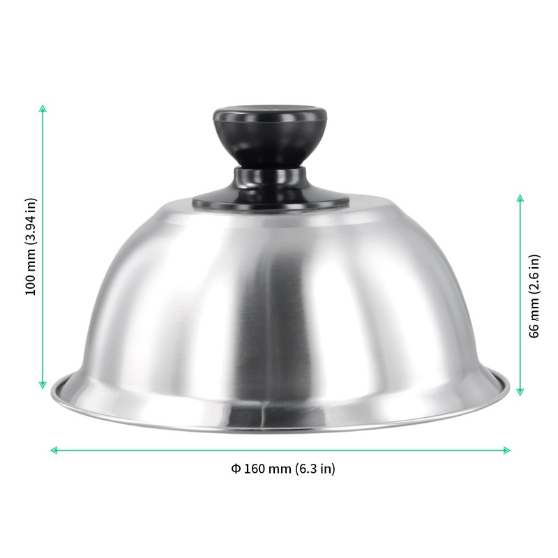 FUNSUEI 2 PCS Burger Covers, 16 x 10cm Silver Round