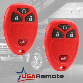 Key Fob Keyless Entry Remote fits Chevy Silverado Traverse Equinox Avalanche/GMC Sierra/Pontiac Torrent/Saturn Outlook Vue 2007 2008 2009 2010 2011 2012 2013 2014 2015 2016 (Red), Set of 2