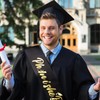KICOSY Ph.inisheD Sash Funny Phd Graduation Gifts Black and Gold
