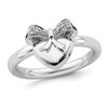 Heart & Bow Ribbon Ring with Diamond Accent in Sterling