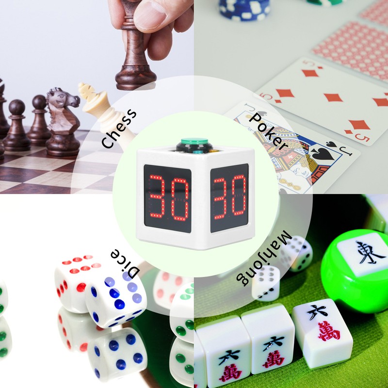 Cube Timer 1.4in 4 Sided Digital Shot Countdown Stopwatch for