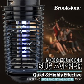 Brookstone Indoor/Outdoor Bug Zapper - 1800V Power Grid - Effective Insect Trap for Mosquitoes, Flies, and Bugs - Safe for Home & Garden Use