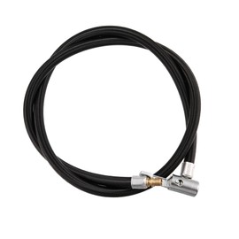 Motoforti Universal Tire Valve Stem Extension Inflator Extender Hose, 100cm 39", Stainless Steel Rubber, Black Gold Tone, 1 Pc