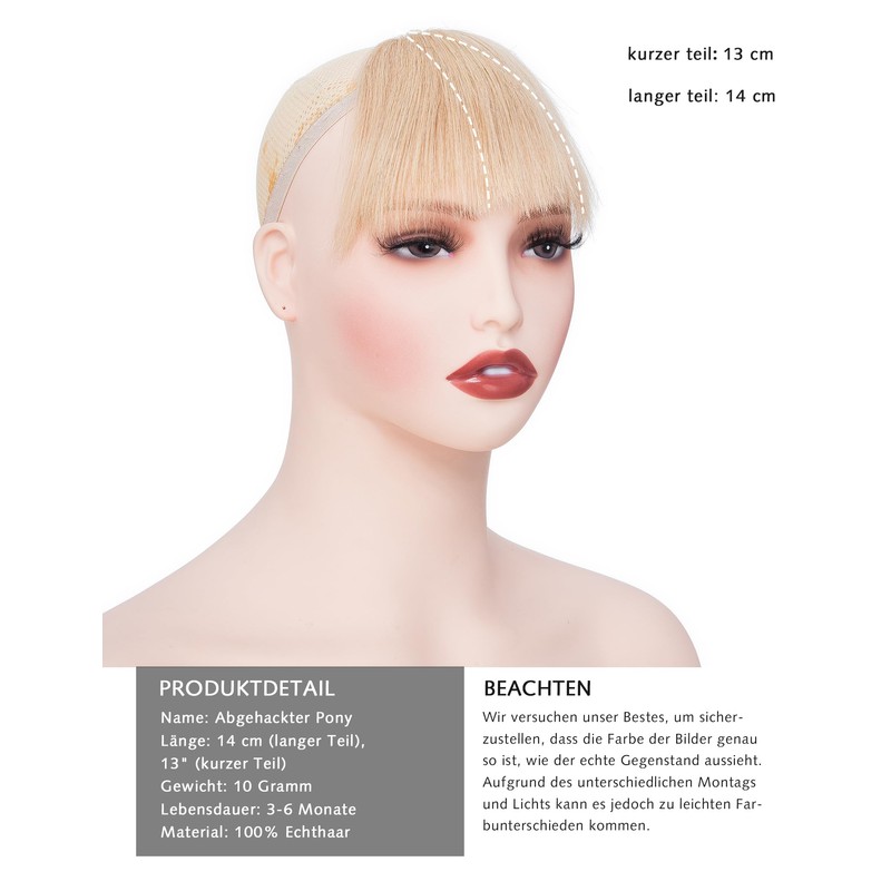 PARXITN Clip-In Bangs, Real Hair, Front Fringe, Unique Irregular Fringe