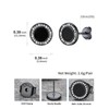U7 Black Onyx Mens Earrings 925 Sterling Silver Round Black
