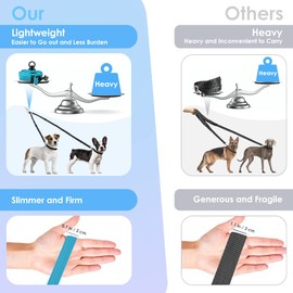 AUTOWT Double Dog Leash, No Tangle 360°Swivel Rotation Reflective Lead Attachment Adjustable Length Dual Two Dogs Lead Splitter, Comfortable Shock Absorbing Walking Training for 2 Dogs