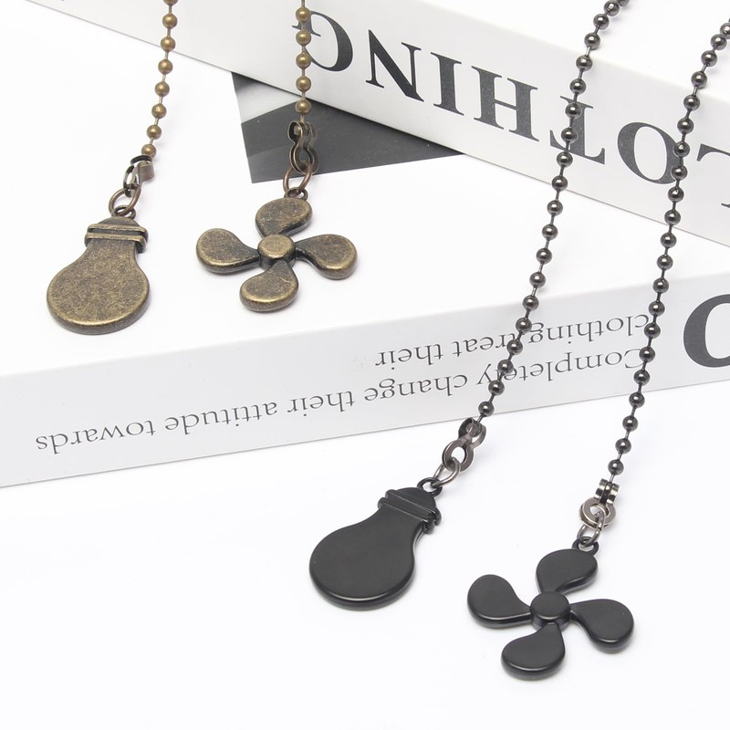 2 Pack Ceiling Fan Pull Chain Extender, 12 Inch Ceiling