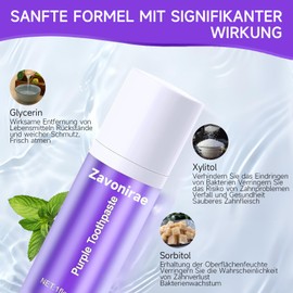 Purple Toothpaste for Teeth Whitening, Purple Teeth Whitening Toothpaste, Colour Corrector Toothpaste, Gum Removal, Deep Cleaning, Whitening Toothpaste, Enamel Protection, Fresh Breath, 30 ml