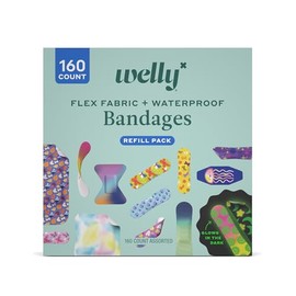 Welly- “Paquete de Repuesto Grande de Vendaje | Tela Flexible Adhesiva, Vendas que Brillan en la Oscuridad e Impermeables | Culo