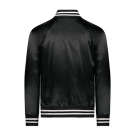 Augusta Sportswear Men's Satin Baseball Jacket/Striped Trim L Black/White