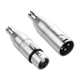 PNGKNYOCN 1pcs 3 Pin XLR Female to BNC Female Connector and 1pcs 3 Pin XLR Male to BNC Jack Connector for RF, Camera, Microphone, Mixing Console