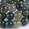 Natural Moss Agate Gemstone 10mm Round Beads Stretch Bracelet 7