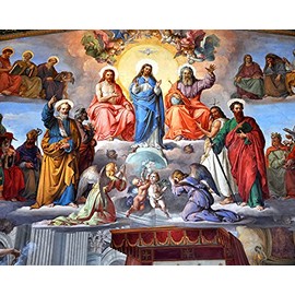 Autom co Catholic print picture - THE HOLY TRINITY SH - 8 inch x 10 inch ready to be framed