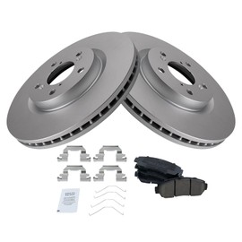 TRQ Front Premium Ceramic Brake Pad & Coated Rotor Set Compatible with 11-14 Honda Odyssey