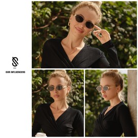 SOJOS 2 Packs Retro Oval Sunglasses for Women Men Trendy Sun Glasses Classic Shades UV400 Protection SJ1217 Gold&Silver