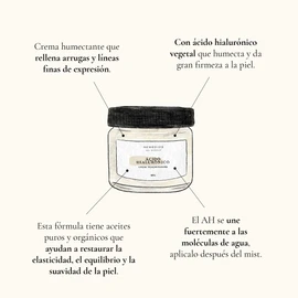 Remedios del Bosque Crema Regeneradora con Ácido hialurónico BIO 50 Gramos, Hidrata y Humecta Intensa y Profundamente.
