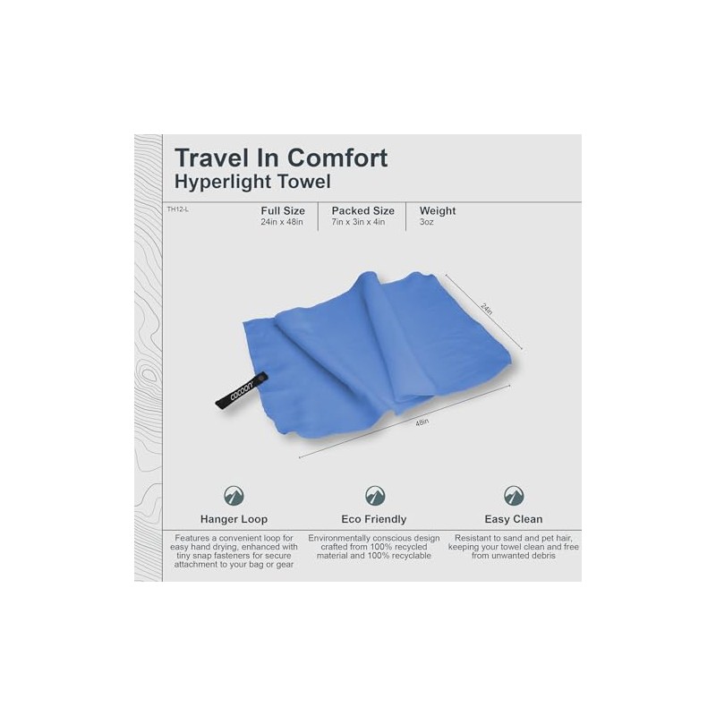 Cocoon Microfibre Towel Hyperlight L 120 x 60 cm