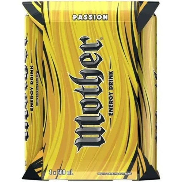 Mother Energy Drink Passionfruit 500ml 4 pack