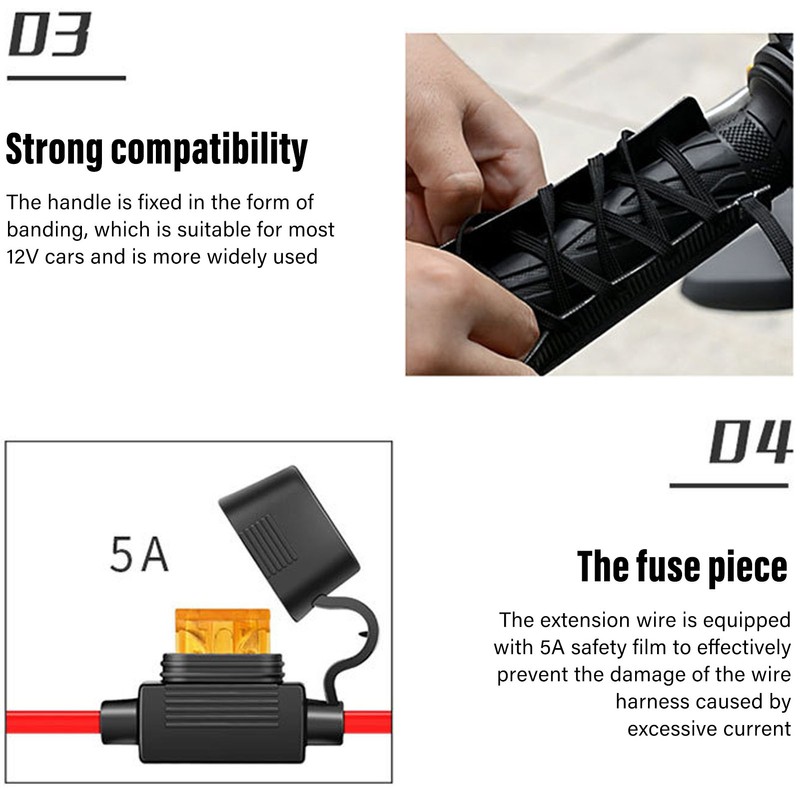 1 Pair Motorcycle Electric Heating Handle Sleeve Waterproof SAE 5