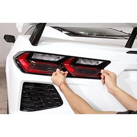CHEAYAR Car Rear Lamp Smoked Tinted Tail Light Cover Compatible with Corvette C8 Stingray 2020-2023, Lights Cover Reversing Lamp Protection,C8 Accessories 4PCS