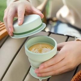 Folding Coffee Cup | Portable Hydration Water Cup Foldable | Women and Men Teeth Brushing Cup Space-Saving Drinkware Multi-Use for Traveling, Camping