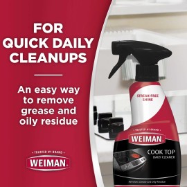 Weiman Cooktop Cleaner Bundle Daily Spray Heavy Duty Cream Streak Free Shine