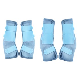 LEAFOREST Horse Fly Boots - Fly Horse Boots Perfect for Equine Leg Wraps and Maximum Horse Fly Protection Set of 4 (Light Blue, Full)