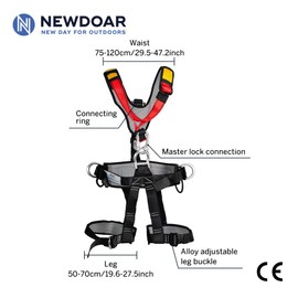 NewDoar Climbing Seat Belt Caving Rock Climbing Rappelling Equipment Body Guard Protect Rappelling Rescuing Equip(Upgrade Full Body)