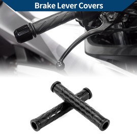 Hihaha 3/8" 10mm Universal Motorcycle Brake Lever Cover Non Slip Rubber Brake Lever Grip Sleeve for Motorcycle Scooter Bicycle Bike Black 1 Pair