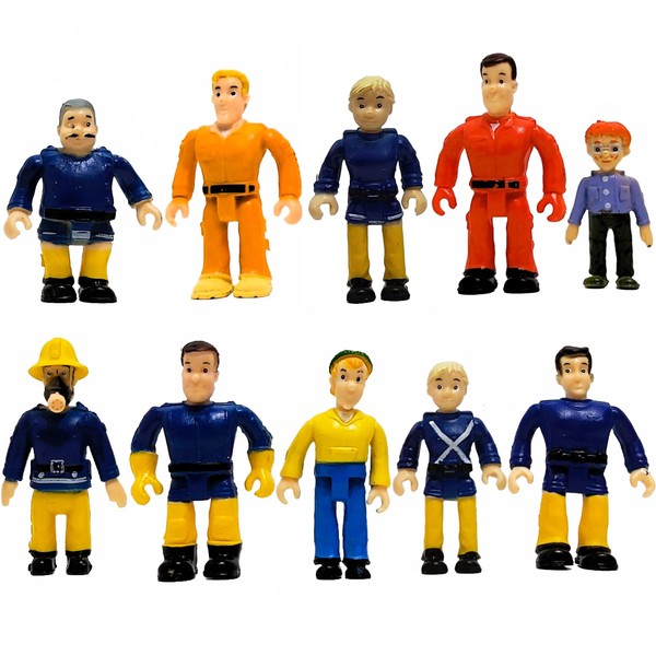FUNERICA 10-Set Fireman Figurines and Play People Figures - Toy Figures Set