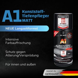 DR. WACK - A1 Kunststoff Tiefenpfleger matt 250 ml - Auto Kunststoffpflege für innen & außen - UV-Schutz & Schutz vor Alterung/Versprödung - Hochwertige Autopflege