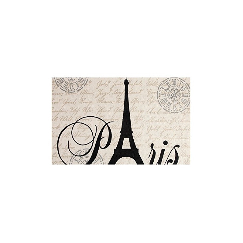 Chesapeake Paris Printed Cotton Eiffel Typography Accent Rug (3'x5')