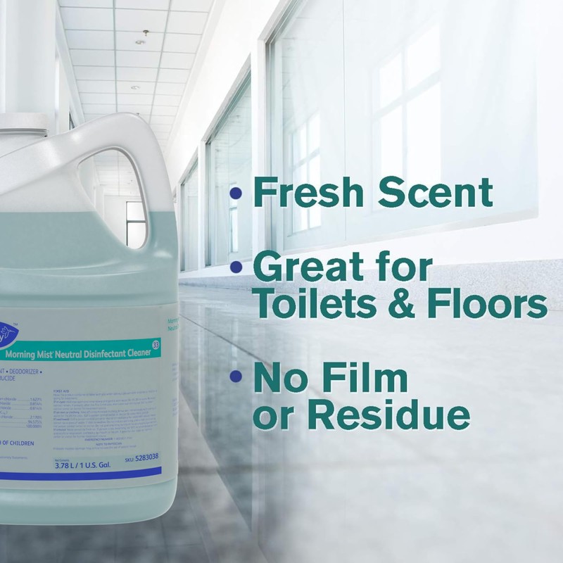 Diversey Morning Mist Neutral Disinfectant Cleaner, Fresh Scent, 1 Gal