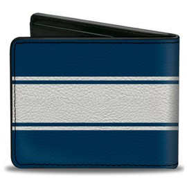 Buckle-Down Men's PU Bifold Wallet-Ford Mustang GT/CS Stripe Blue/White, Multicolor, 4.0" x 3.5"