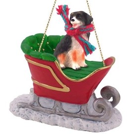 Bernese Mountain Dog Sleigh Christmas Ornament