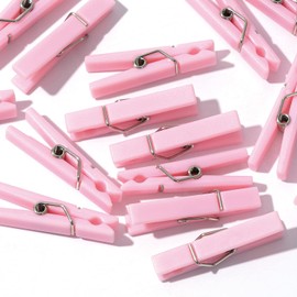 60PCS Baby Shower Clothespin Games Girl Plastic Mini Clothes Pins 1.4 inch for Party Decorations,DIY Crafts (Pink)