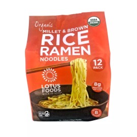 Lotus Organic Millet & Brown Rice Ramen -Pack of 12pc- Gluten Free Ramen Noodles