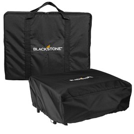 BLACKSTONE Blackstone Tabletop Griddle Cover & Carry Bag, 1722, Portable BBQ Grill Griddle Carry Bag & Cover for Travel - 600D Heavy Duty Weather Resistant Accessories, Black, 22 inch