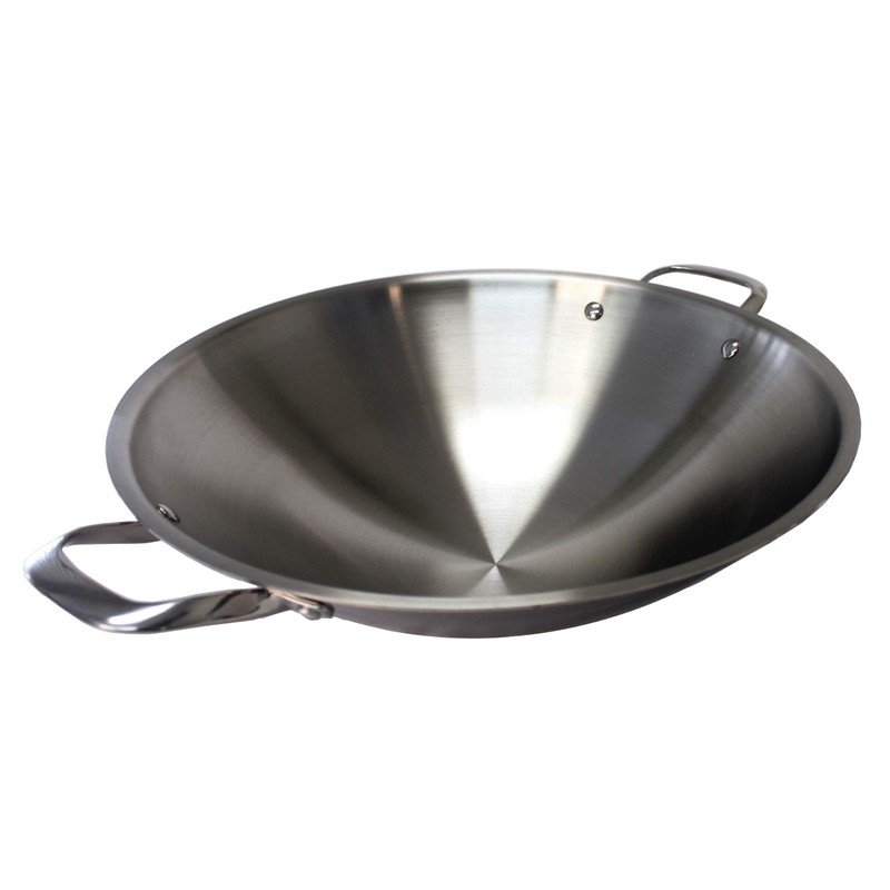 SL-PA400A: 16.5″ Stainless Steel Wok with Lid (Induction Ready)