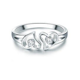 Trilani Women's Ring 925 Sterling Silver with Brilliant Cut Zirconia, Silver