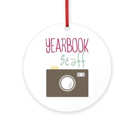 CafePress Yearbook Staff Round 4" MDF Holiday Ornament