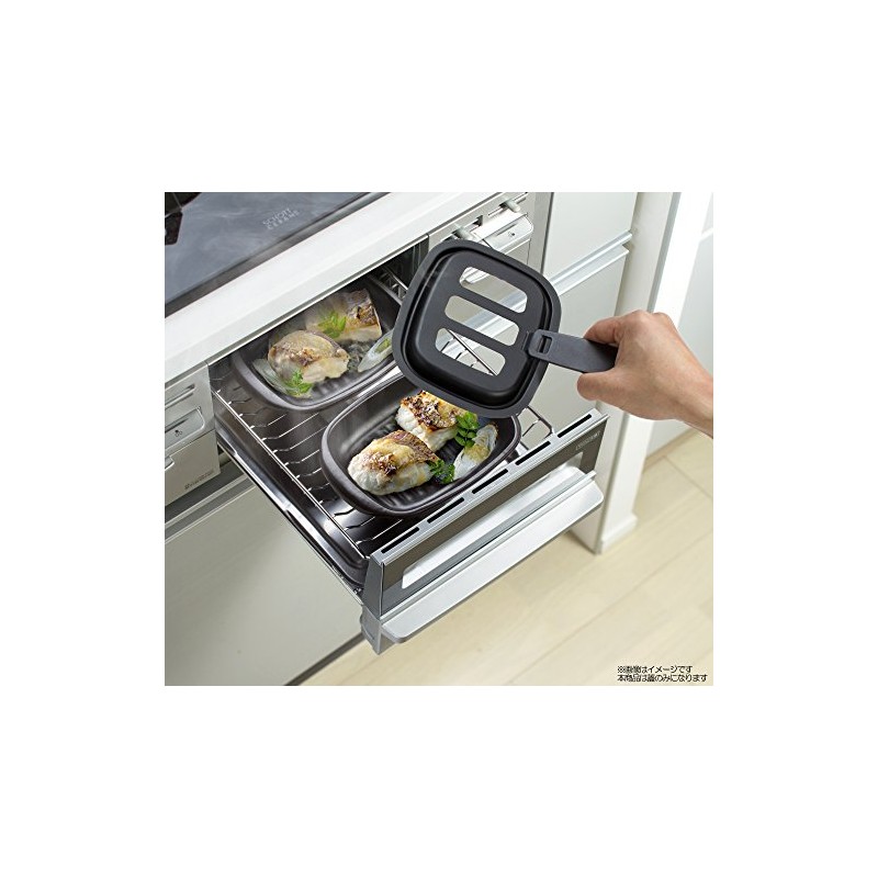 イシガキ産業 グリル名人プレミアム スチール 蓋 角型 小 陶器・鋳物用 穴あき 4053