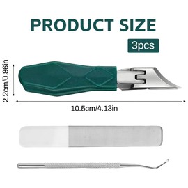 Nail Clippers Toenail Nail Clippers Set Oblique Nail Clippers 3 Pieces Toenail Clippers Large Toenail Clippers with Collection Container for Thick Ingrown Toenails