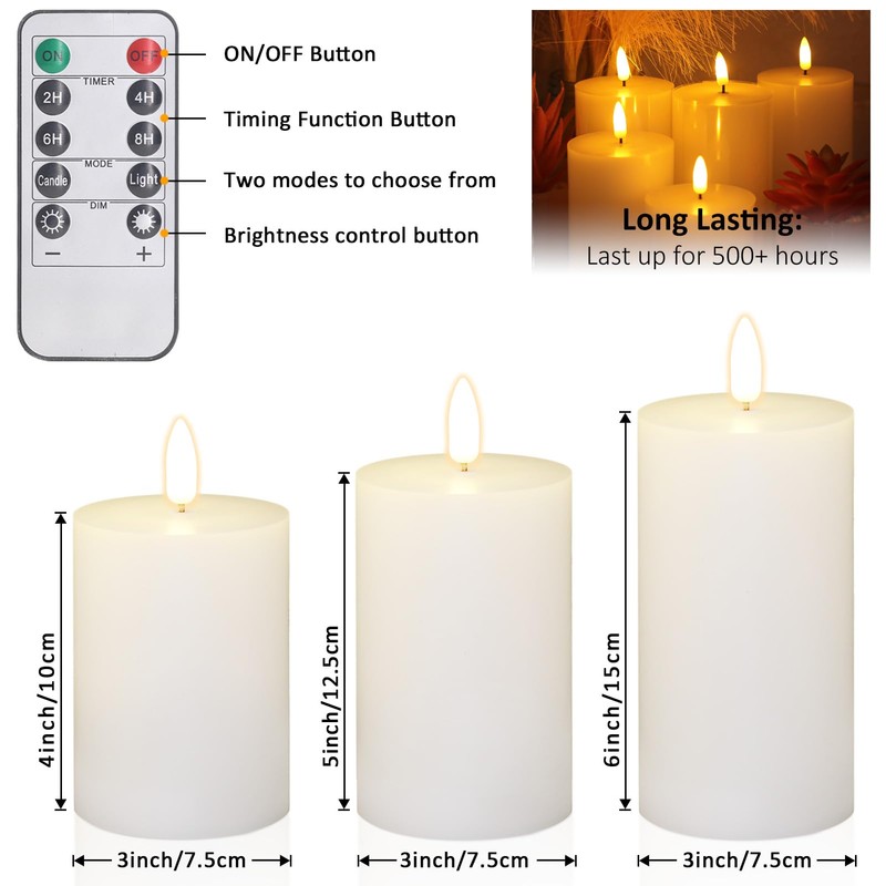 12 Pcs White Flameless Candles Flat Top LED Candles with