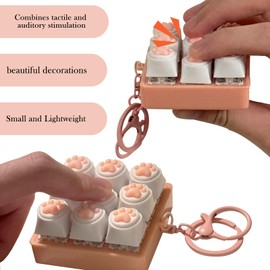 Sound Keyboard Fidget Toy,Fidget Keyboard for Stress Relief, Silent Keyboard Fidget Clicker for Office, School, Travel, Anxiety Keyboard Keychain Gift