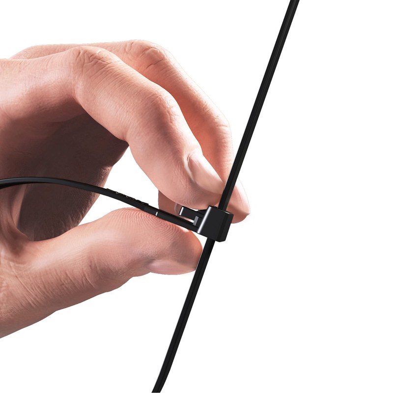 intervisio Cable Ties, Resealable, 540 mm x 7.6 mm, Black,