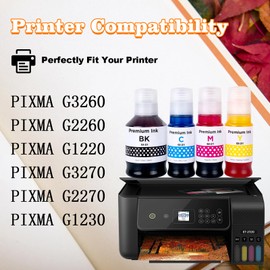 ARTITECH Compatible for Canon GI21 GI-21 GI-21PGBK GI-21BK GI-21C GI-21M GI-21Y (4-Pack, Black Pigment 170ML, CMY Dye 70ML) Ink Bottle for Canon PIXMA G3260 G2260 G1220 G3270 G3262 G2270 G1230 G4270