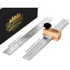 HOLZWURM Marking Gauge with Stainless Steel Metal Ruler, 300 mm