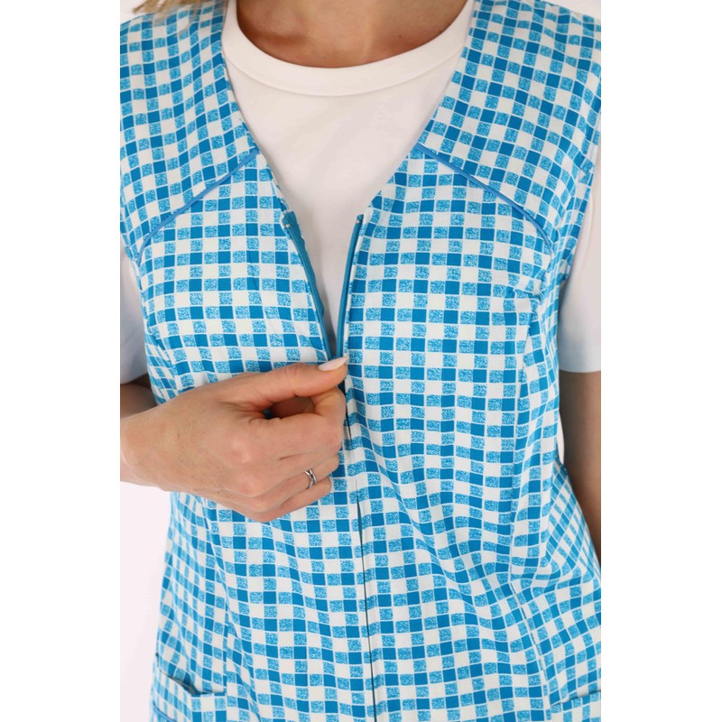 Women's zip gown, sleeveless apron, kitchen apron, household apron, smock